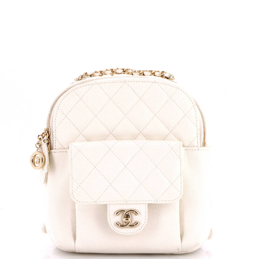 Chanel Mini CC Day Backpack Quilted Caviar